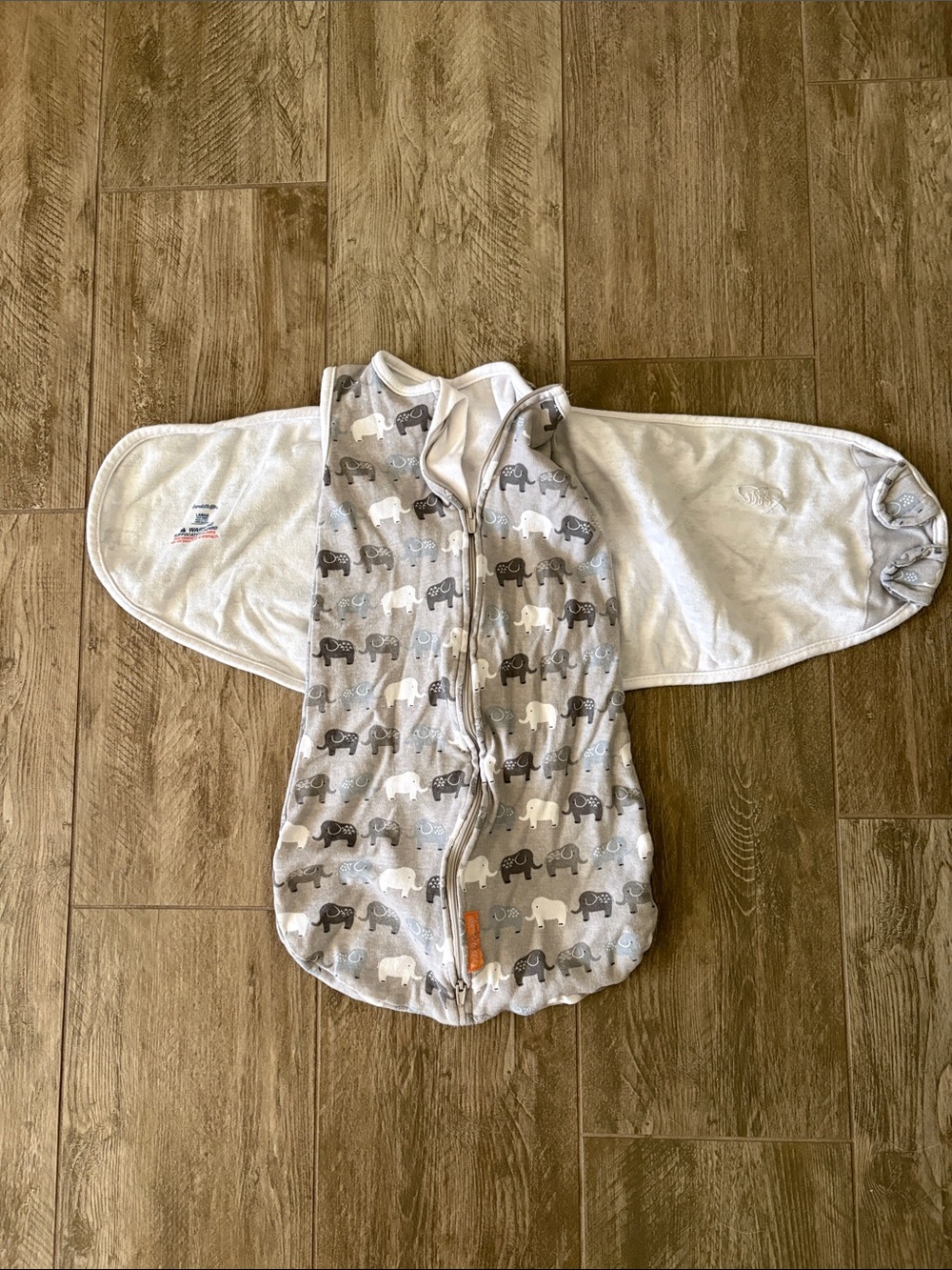 SwaddleMe Gray Elephant Print Baby Sleep Sack
